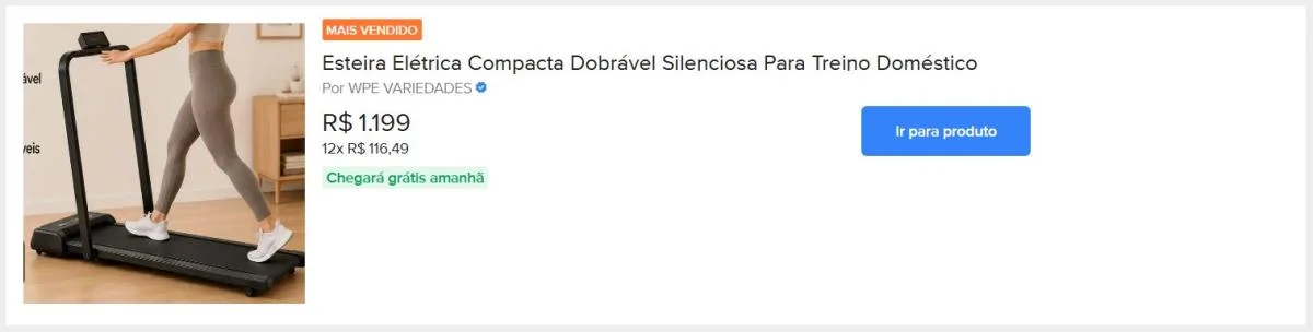Esteira Elétrica Compacta Dobrável Silenciosa Para Treino Doméstico