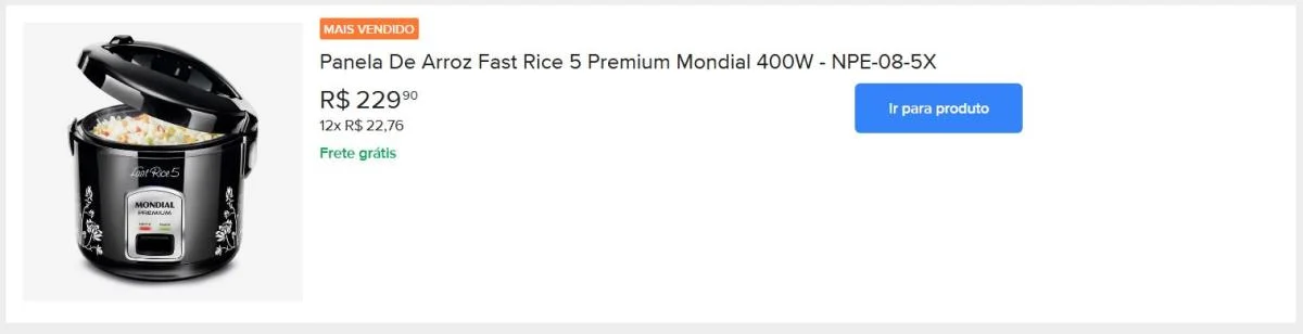 Panela De Arroz Fast Rice 5 Premium Mondial 400W - NPE-08-5X